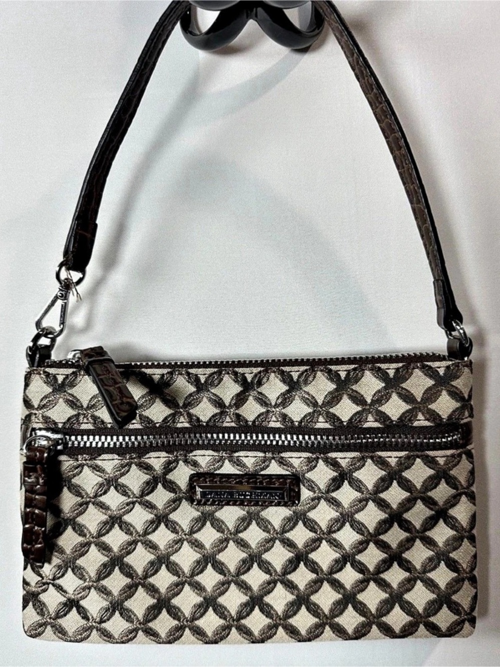 Dana Buchman Geometric Shoulder Bag in Brown & Beige Like New